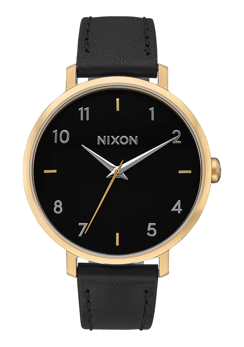 RELOJ ARROW LEATHER GOLD BLACK - 1