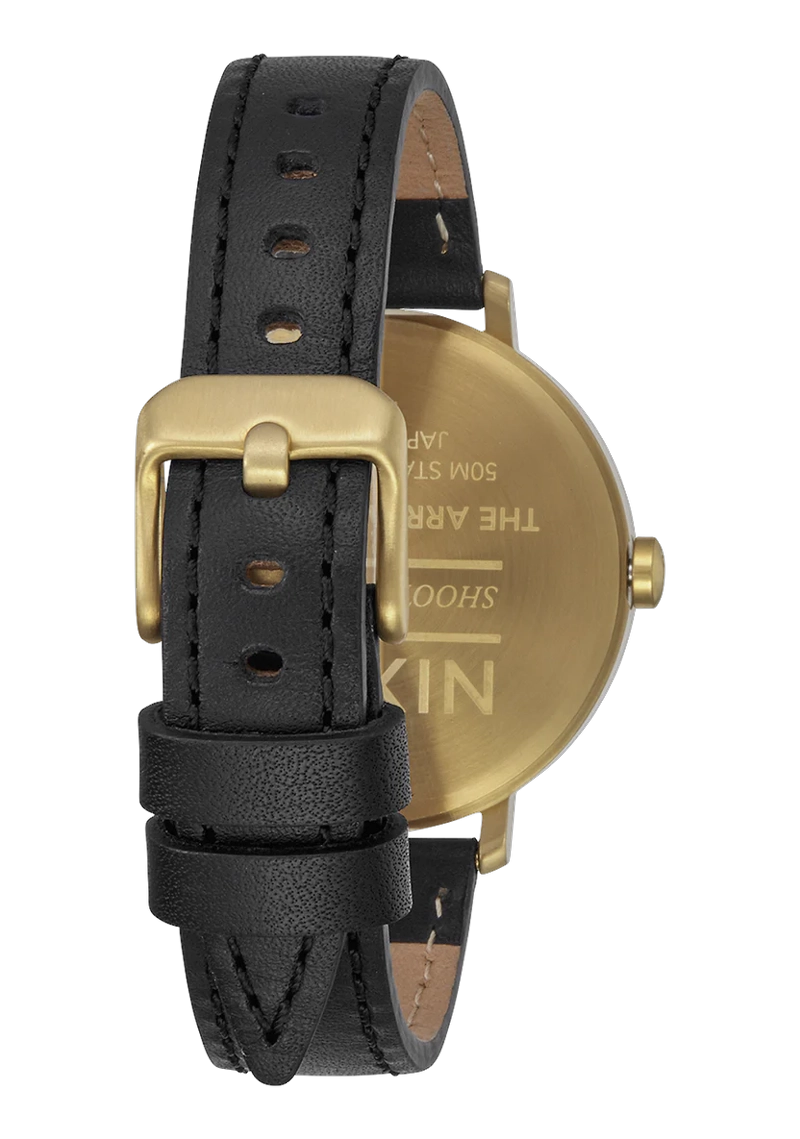 RELOJ ARROW LEATHER GOLD BLACK - 3