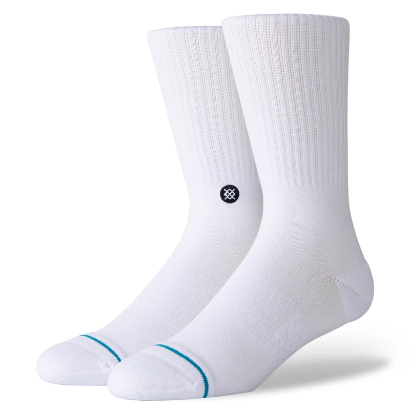 STANCE SOCK MEN ICON WHITE BLACK - 1