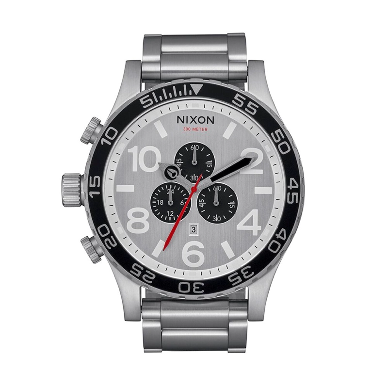 RELOJ DE PULSERA NIXON 51-30 CHRONO ALL SILVER BLACK - 1