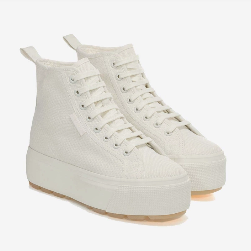 ZAPATILLAS MUJER SUPERGA URBANAS BLANCO S2123DWAGF 2708 HI TOP TANK WHITE AVORIO MILK - 2