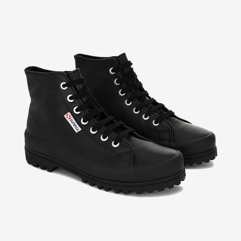 ZAPATILLAS MUJER SUPERGA URBANAS NEGRO S41188WA09 2341 ALPINA NAPPA FULL BLACK - 2