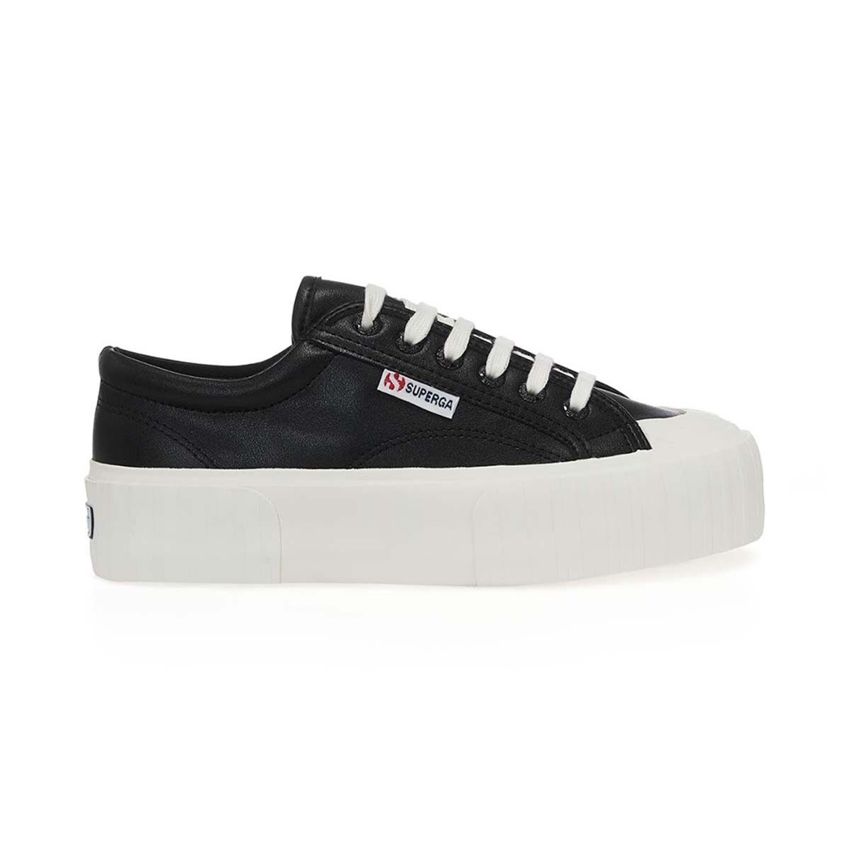 ZAPATILLAS MUJER SUPERGA URBANAS NEGRO S21222WACK 2631 STRIPE PLATFORM BLACK WHITE - 1