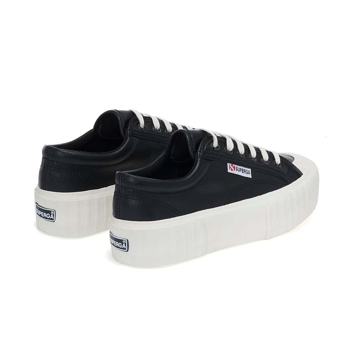 ZAPATILLAS MUJER SUPERGA URBANAS NEGRO S21222WACK 2631 STRIPE PLATFORM BLACK WHITE - 2