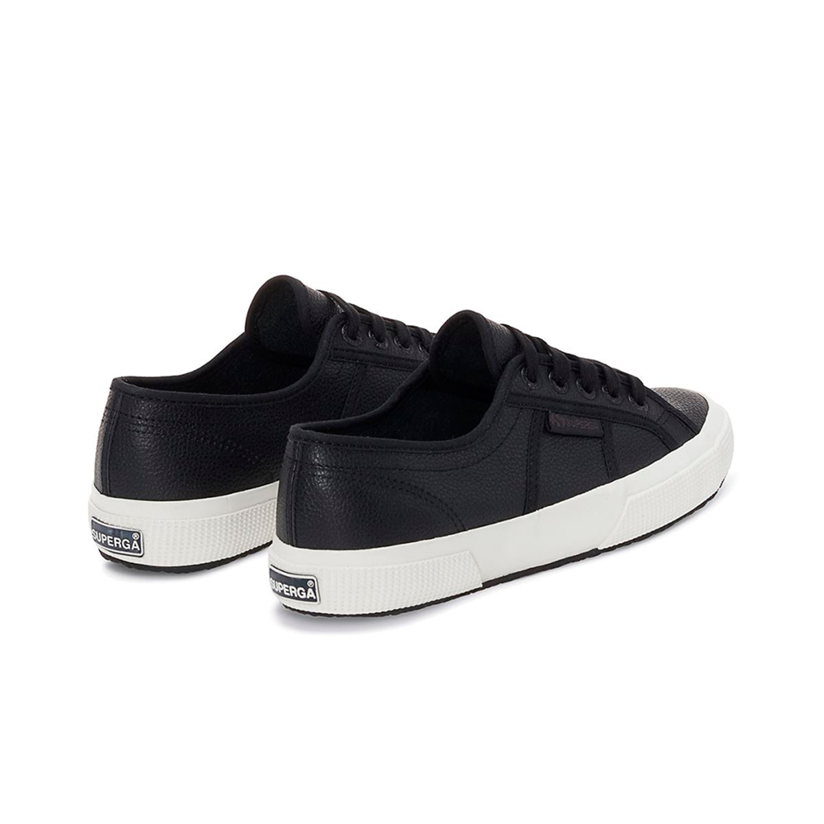 ZAPATILLAS MUJER SUPERGA URBANAS NEGRO 2750 TUMBLED LEATHER BLACK AVORIO - 3