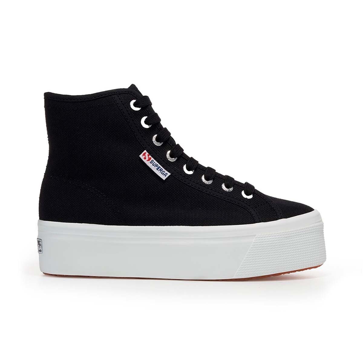 ZAPATILLAS MUJER SUPERGA URBANAS NEGRO S41273WF83 2708 HI TOP BLACK F WHITE - 1