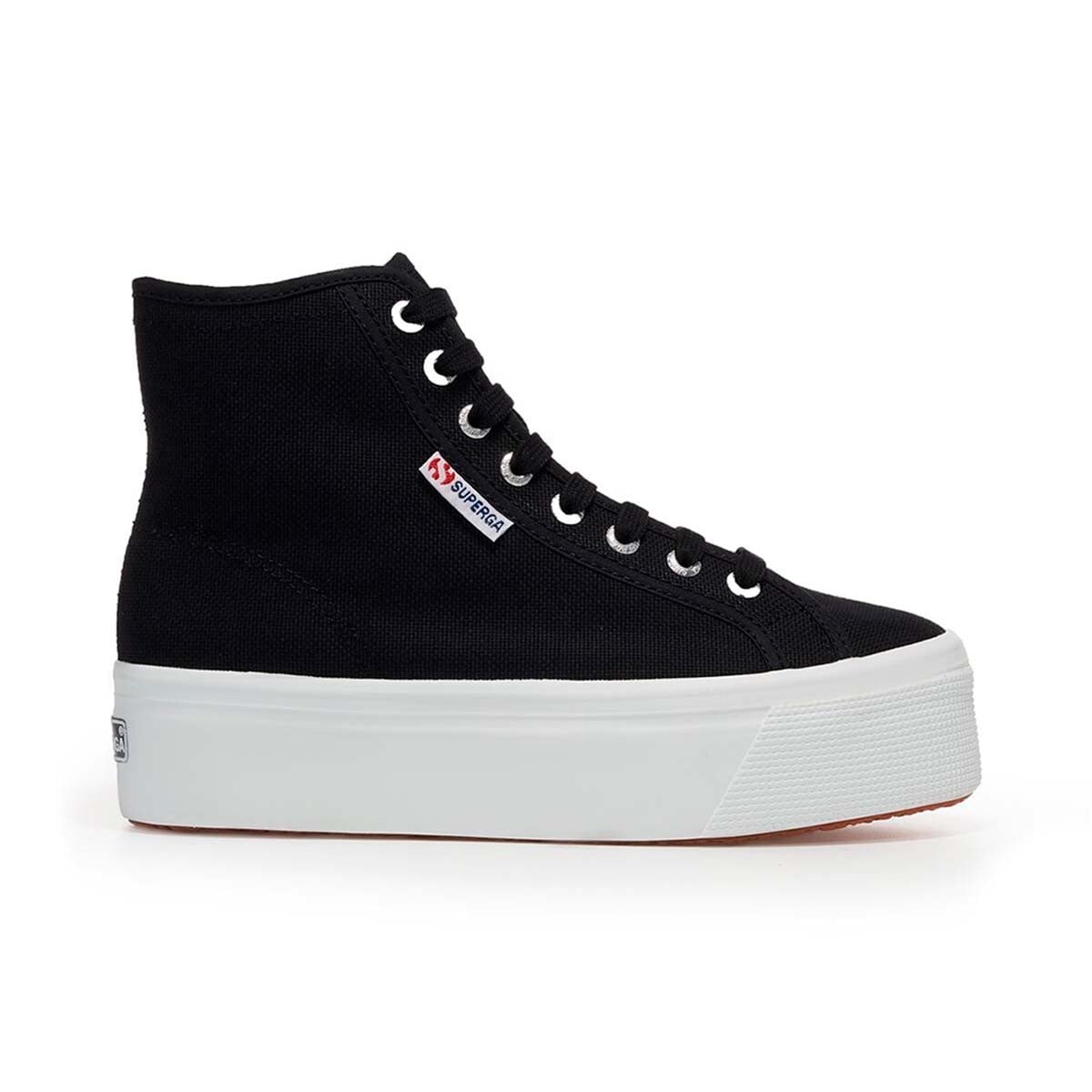 ZAPATILLAS MUJER SUPERGA URBANAS NEGRO S41273WF83 2708 HI TOP BLACK F WHITE - 1