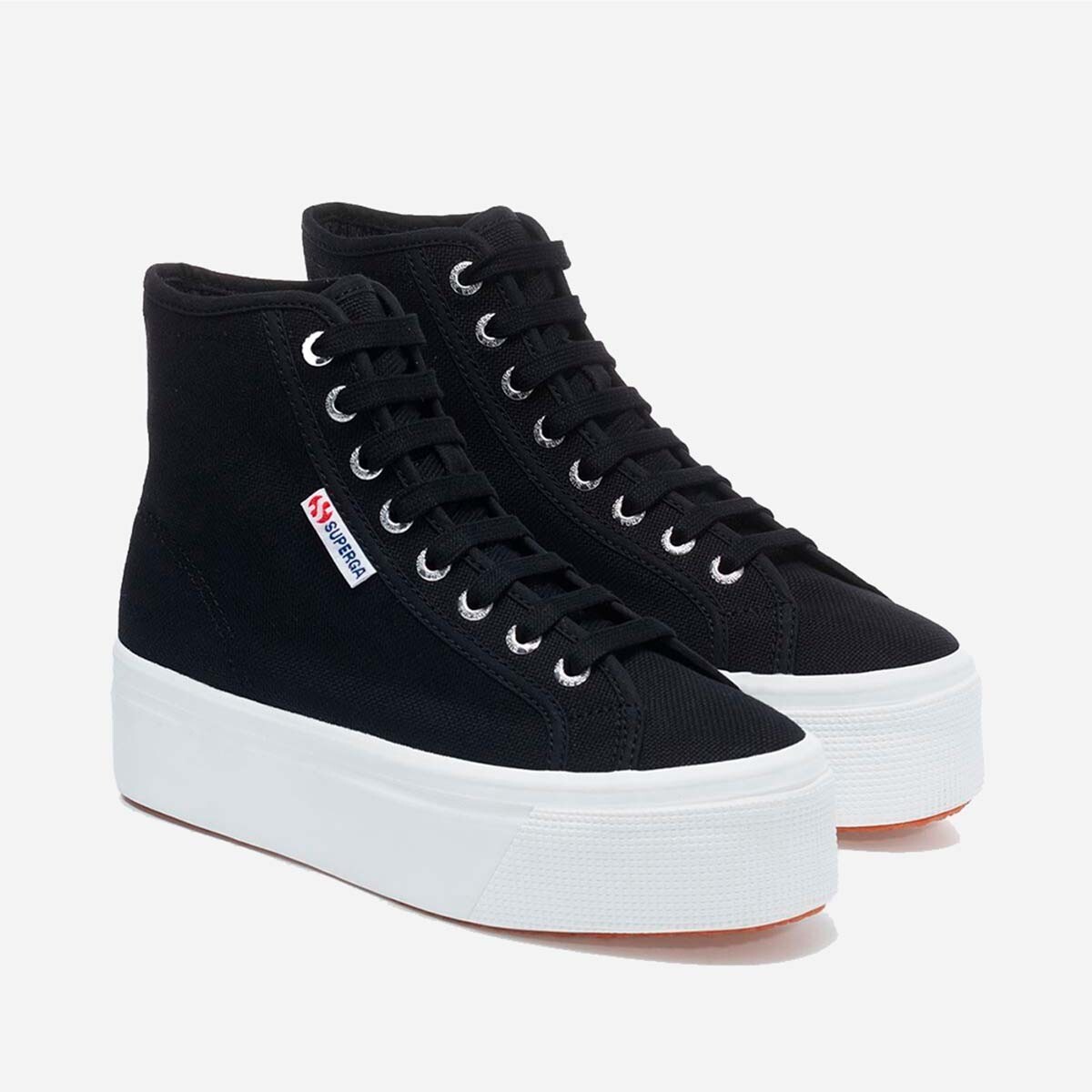 ZAPATILLAS MUJER SUPERGA URBANAS NEGRO S41273WF83 2708 HI TOP BLACK F WHITE - 2