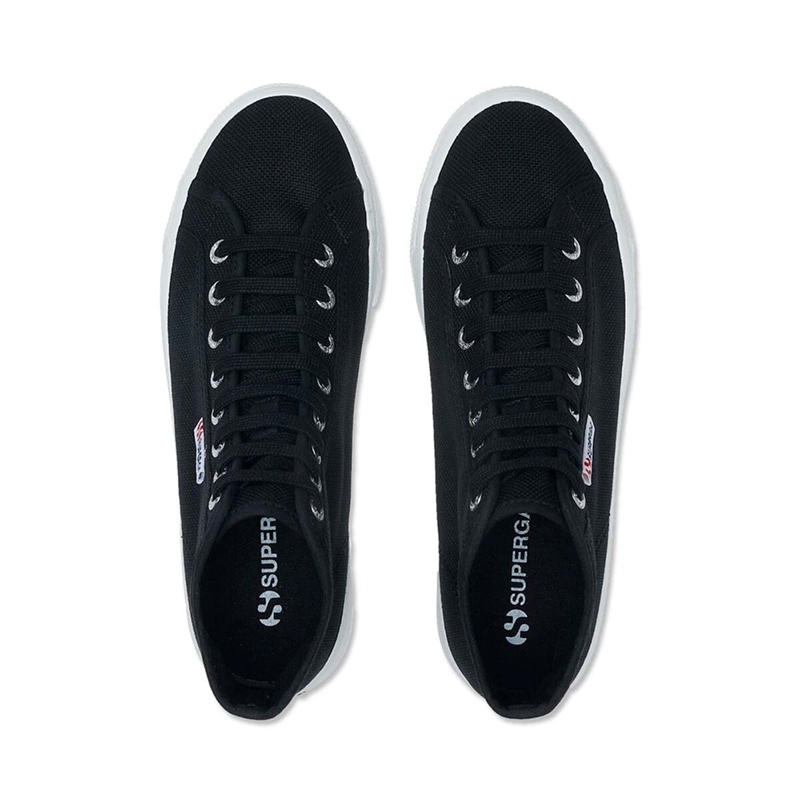 ZAPATILLAS MUJER SUPERGA URBANAS NEGRO S41273WF83 2708 HI TOP BLACK F WHITE - 4