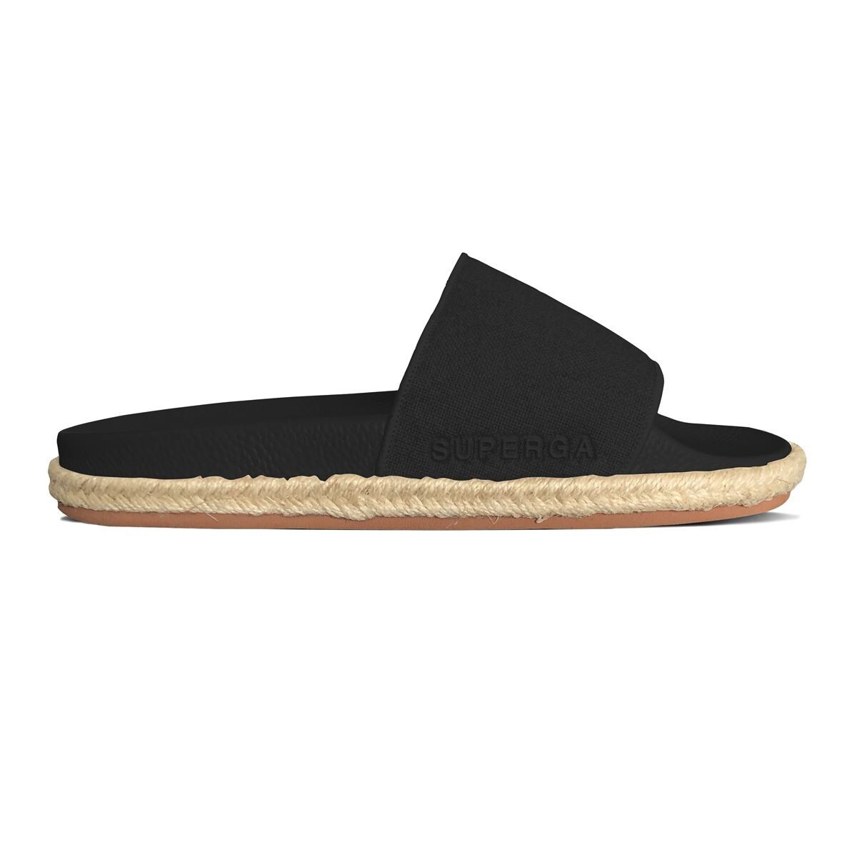 SANDALIA 1908 SLIDES ORGANIC CANVAS ROPE BLACK SUPERGA - 1
