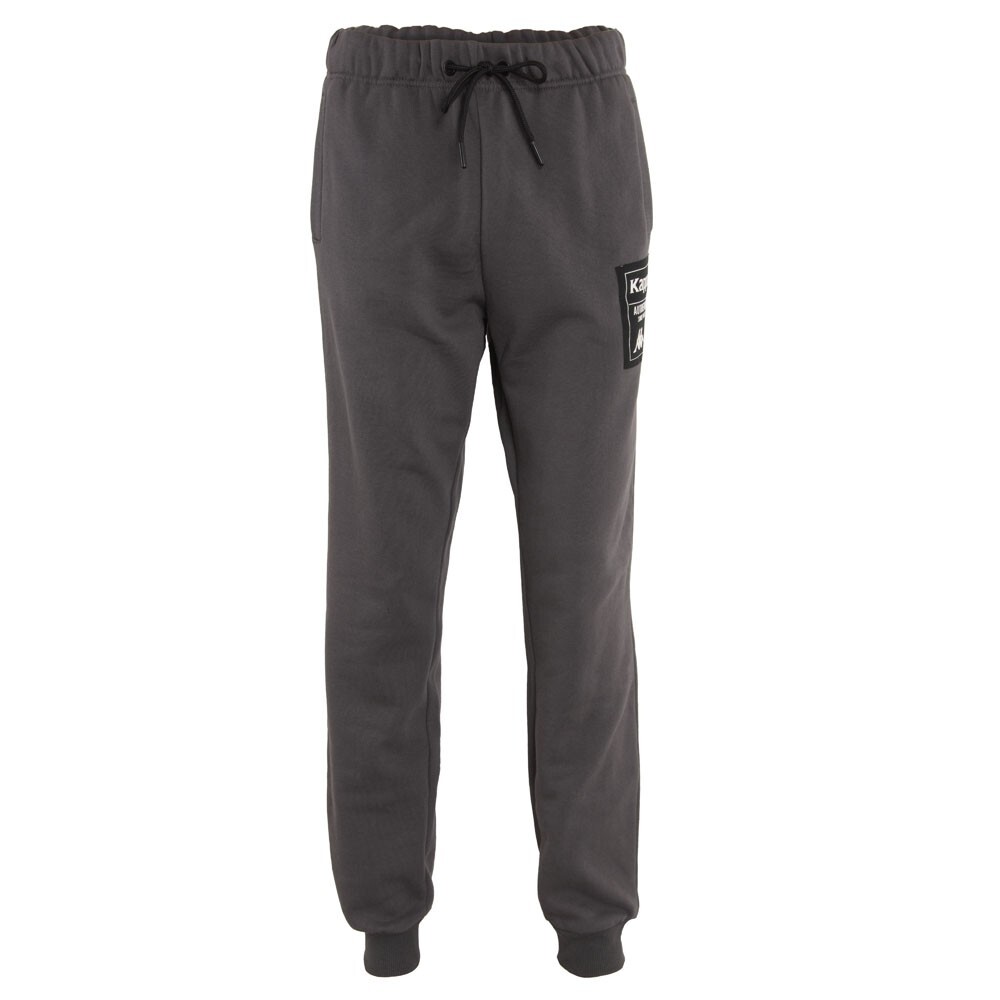 PANTALÓN DE BUZO MUJER KAPPA GREY LOGO BACK BLACK WHITE - 1