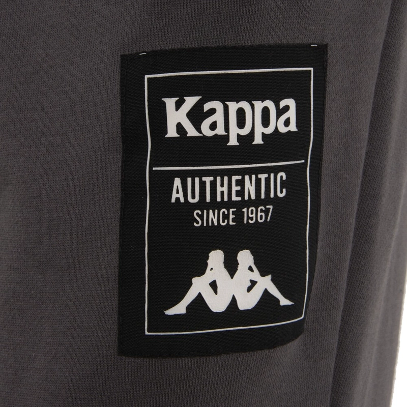 PANTALÓN DE BUZO MUJER KAPPA GREY LOGO BACK BLACK WHITE - 4