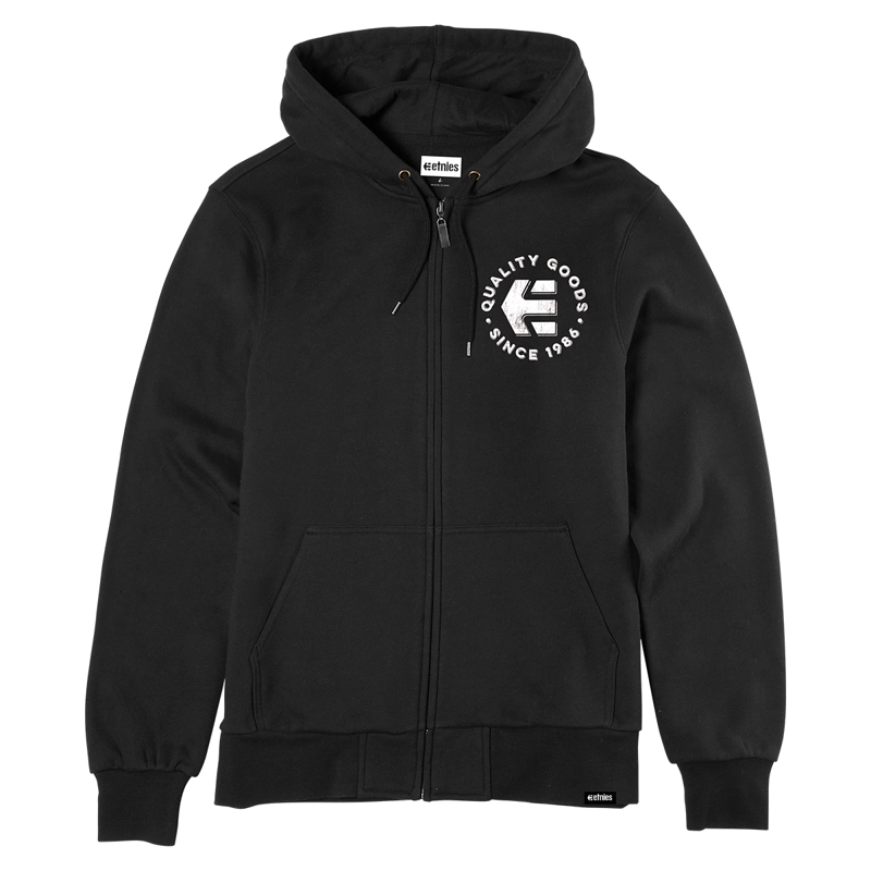 POLERON MEN ZIPPER SINCE 1986 HOODIE BLACK WHITE - 1