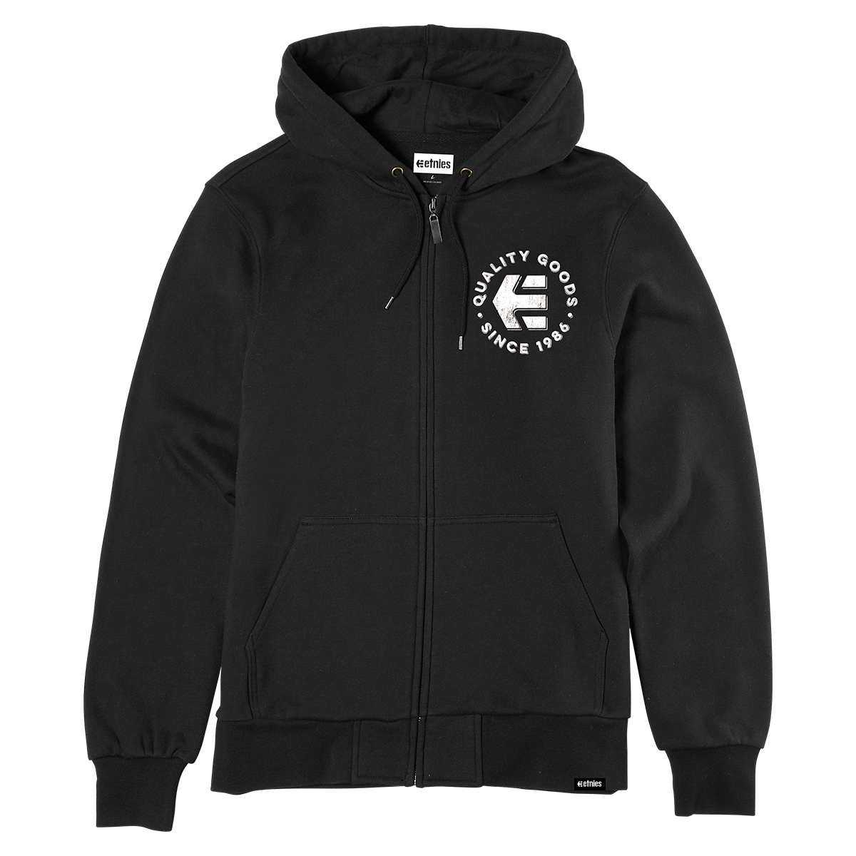 POLERON MEN ZIPPER SINCE 1986 HOODIE BLACK WHITE - 1