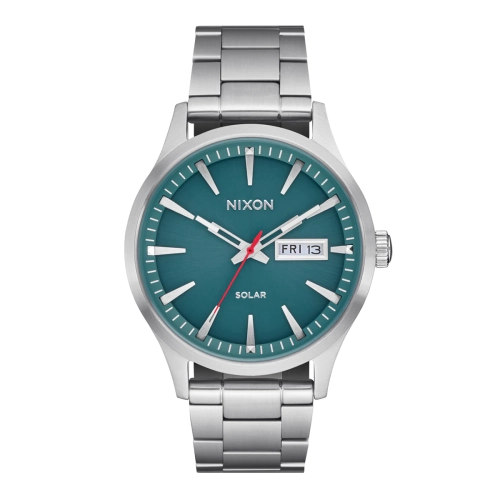RELOJ NIXON HOMBRE SENTRY SOLAR STAINLESS STEEL SILVER JASPER - 1