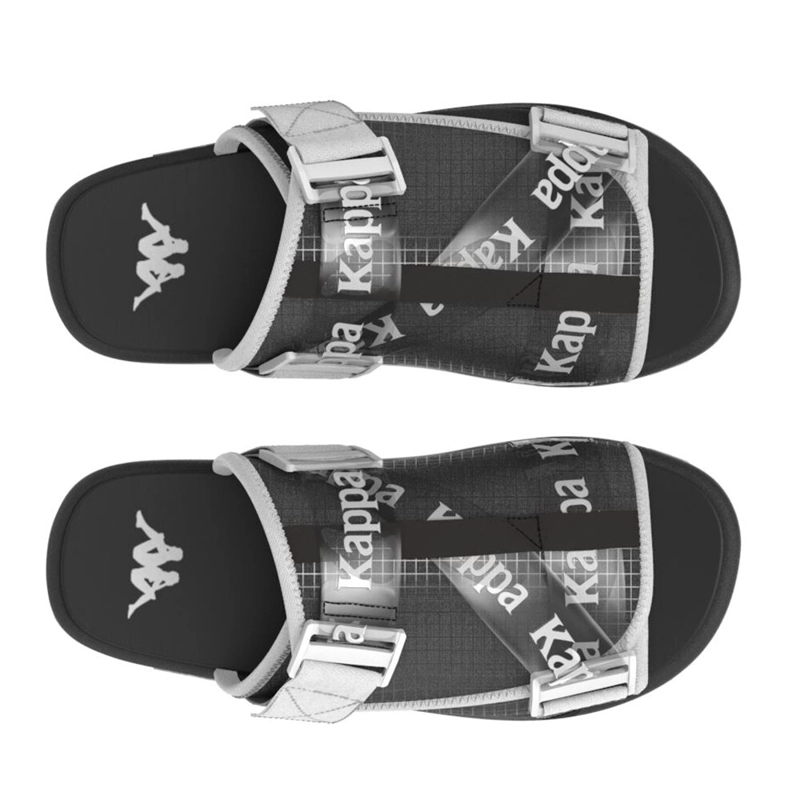 SANDALIAS UNISEX KAPPA AUTHENTIC MITEL BLACK WHITE - 2