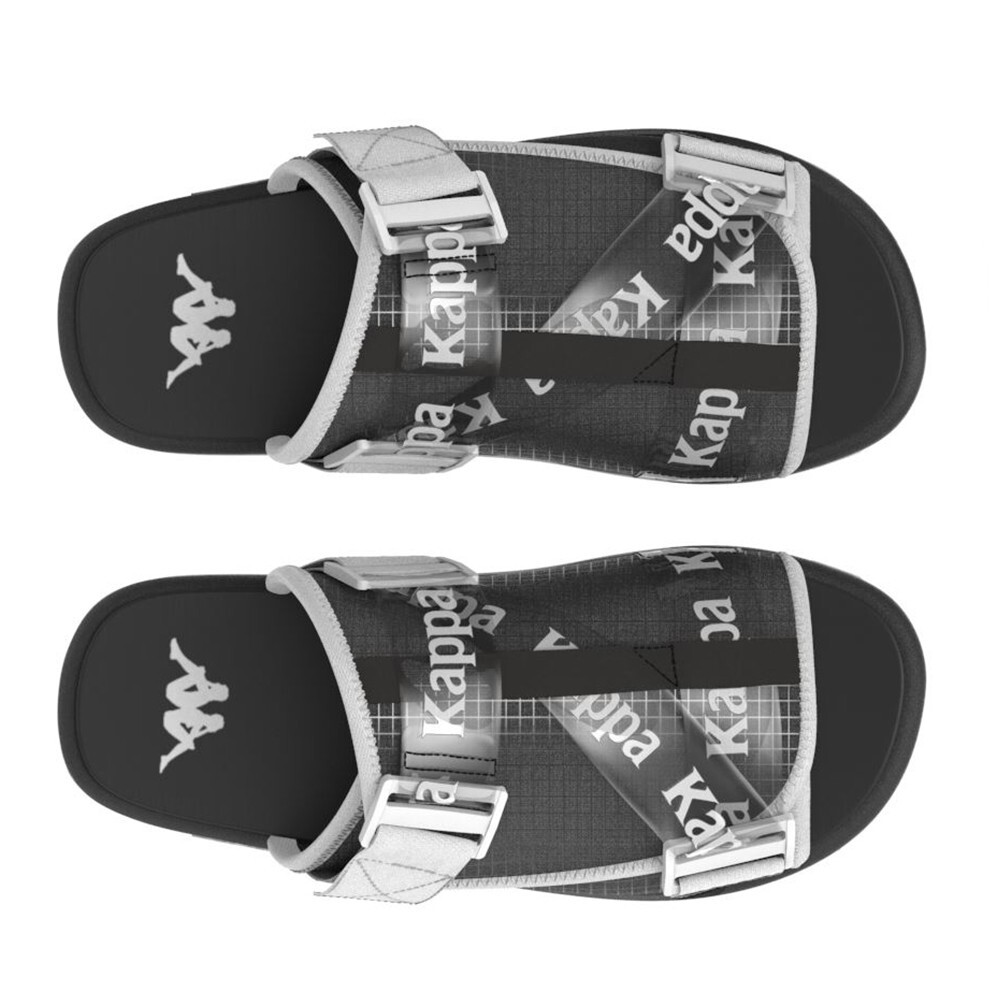 SANDALIAS UNISEX KAPPA AUTHENTIC MITEL BLACK WHITE - 2