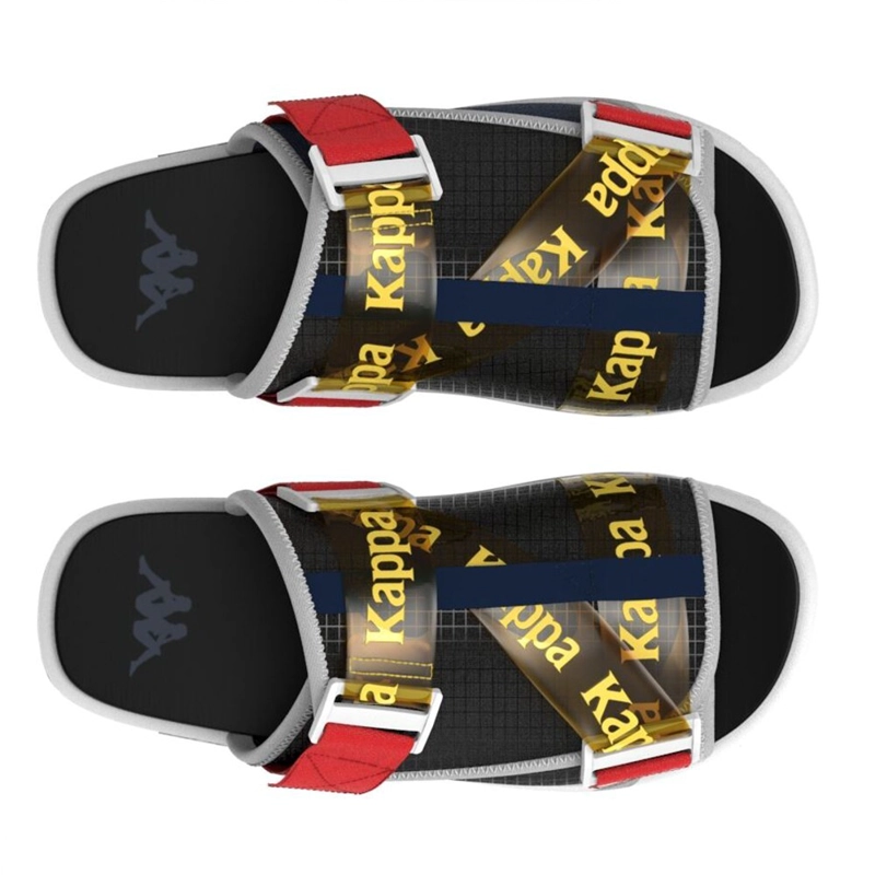 SANDALIAS UNISEX KAPPA AUTHENTIC MITEL BLACK YELLOW RED - 2