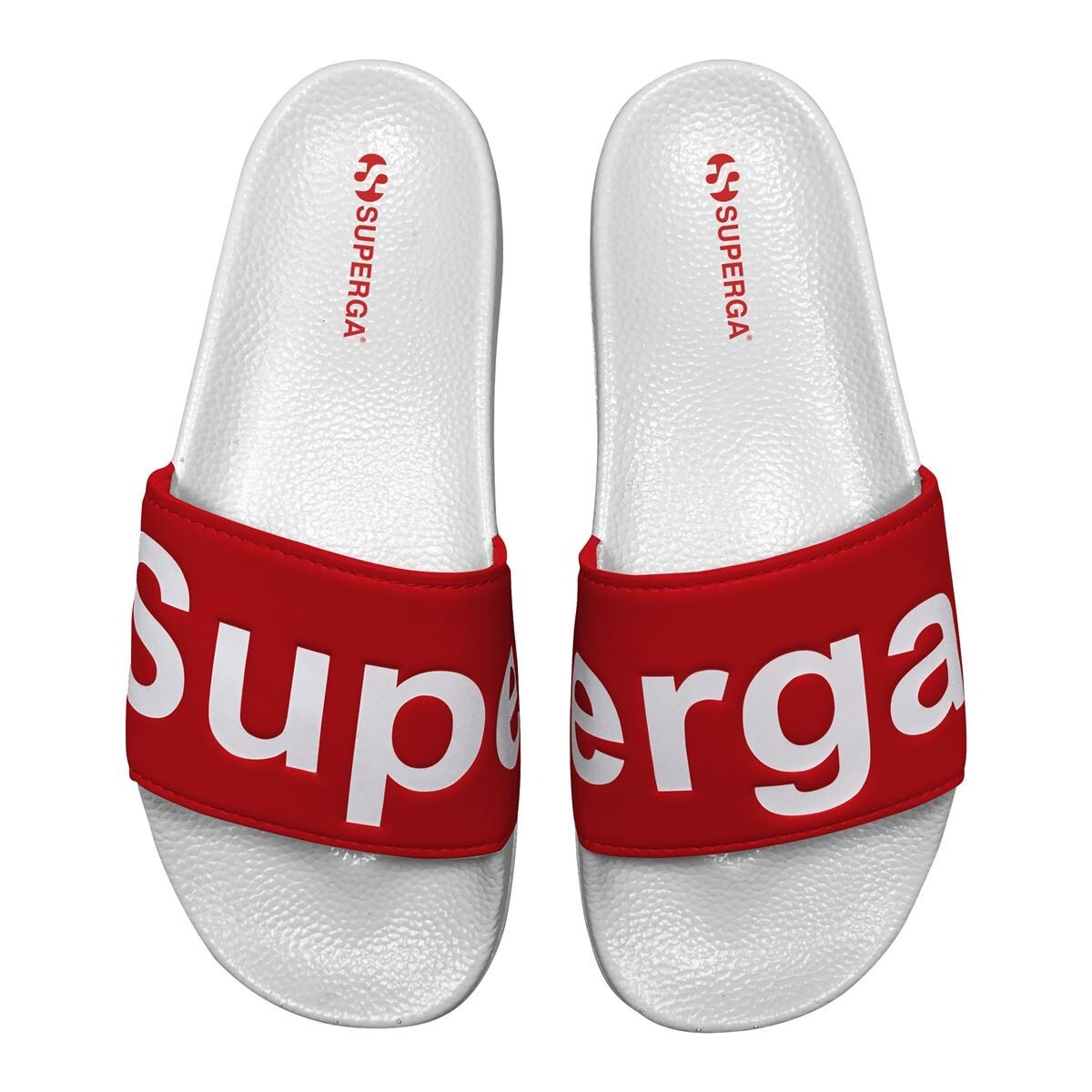 SANDALIAS MUJER SUPERGA 1908 SLIDES POLYSOFT WHITE RED - 1