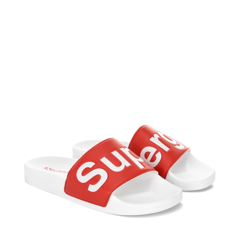 SANDALIAS MUJER SUPERGA 1908 SLIDES POLYSOFT WHITE RED - 2