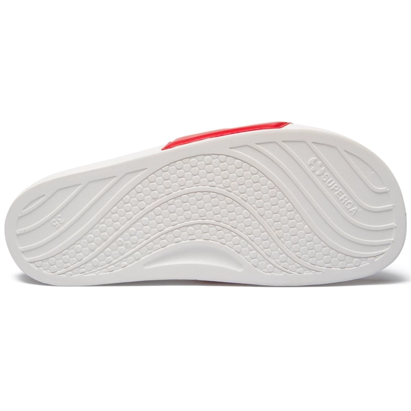 SANDALIAS MUJER SUPERGA 1908 SLIDES POLYSOFT WHITE RED - 3
