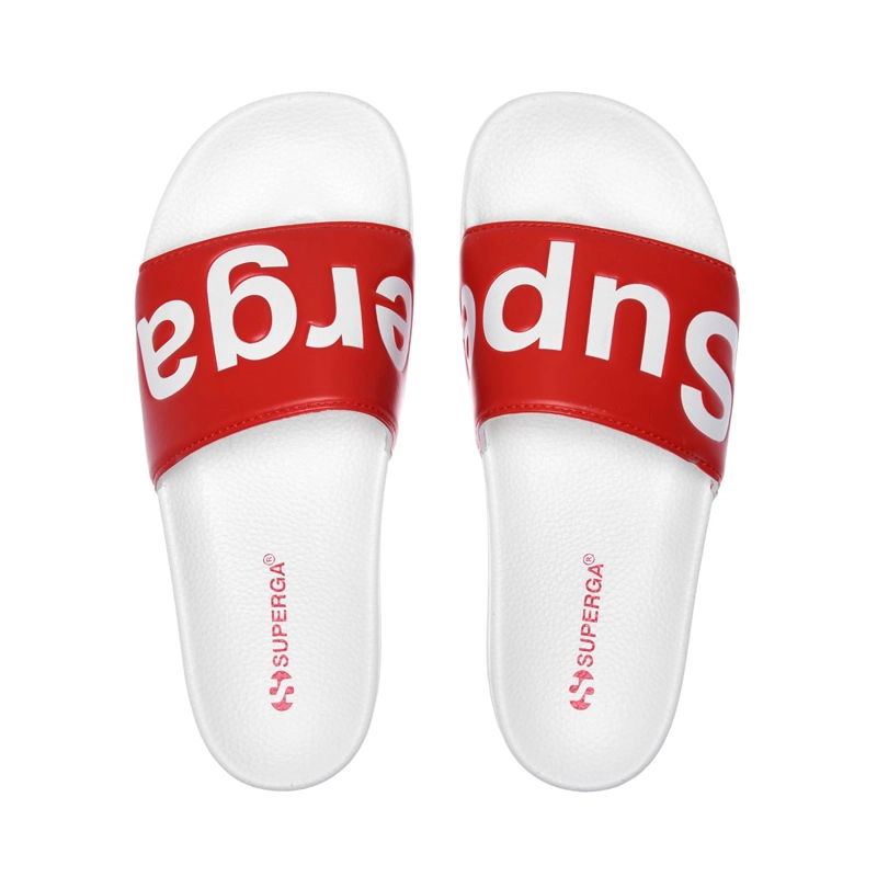 SANDALIAS MUJER SUPERGA 1908 SLIDES POLYSOFT WHITE RED - 4