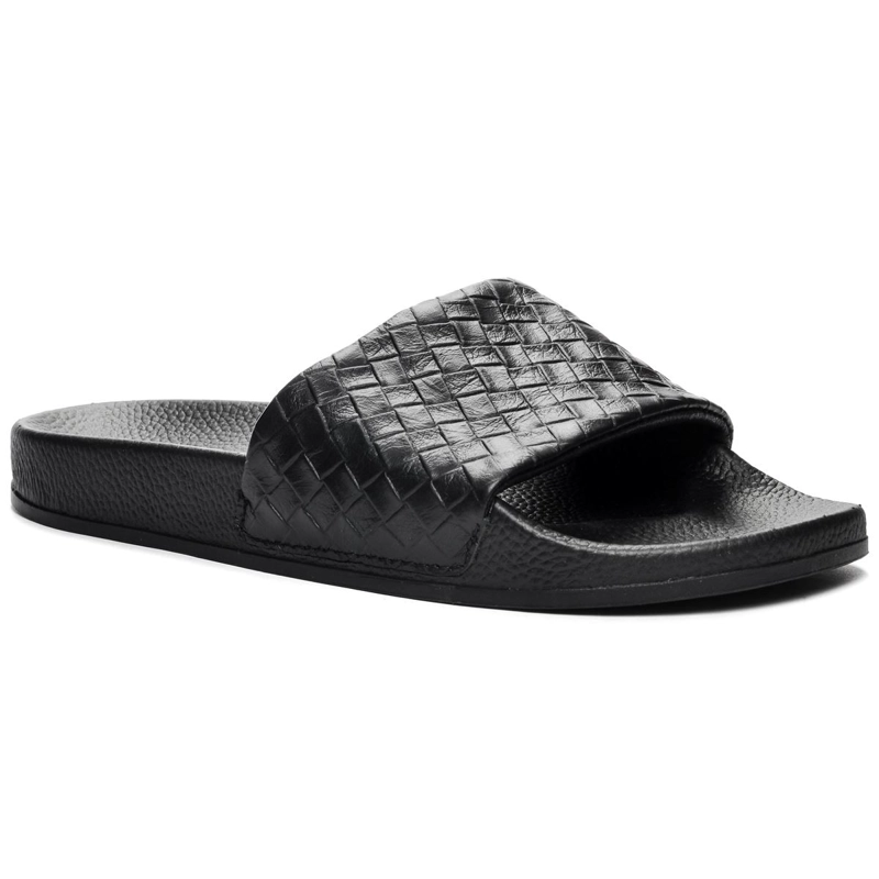 SANDALIAS MUJER SUPERGA 1908 SLIDES WOVEN LEATHER BLACK S8115JW005 - 4