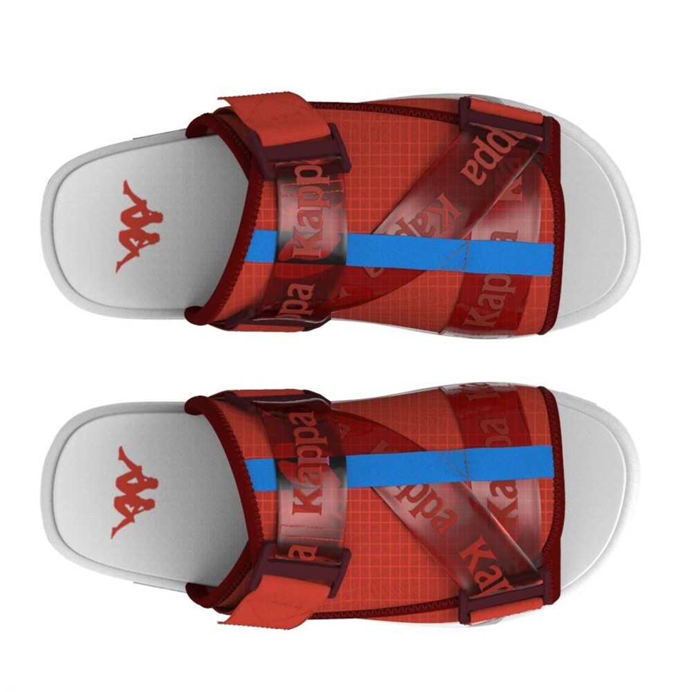 SANDALIAS UNISEX KAPPA AUTHENTIC MITEL RED WHITE BLUE - 2