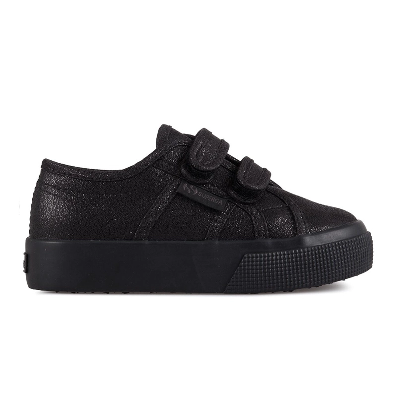 ZAPATILLAS NIÑA SUPERGA NEGRO S7118SW912 2730 KIDS STRAPS LAME TOTAL SHINE - 1