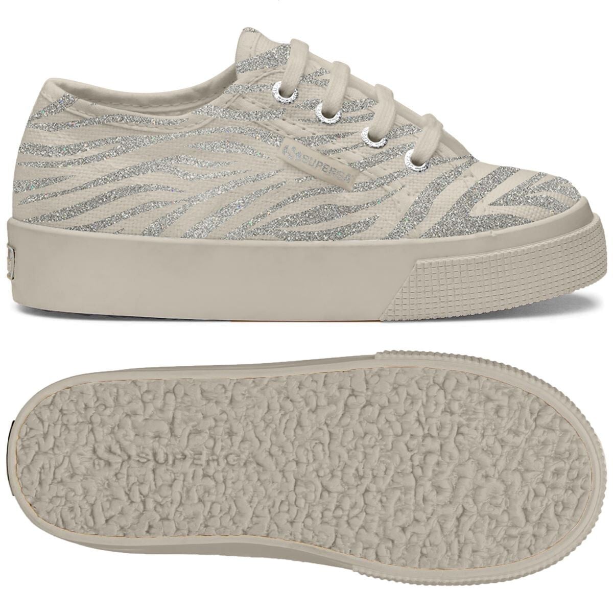 ZAPATILLAS UNISEX SUPERGA BLANCO 2730 - COTJGLITTERZEBRA - 1