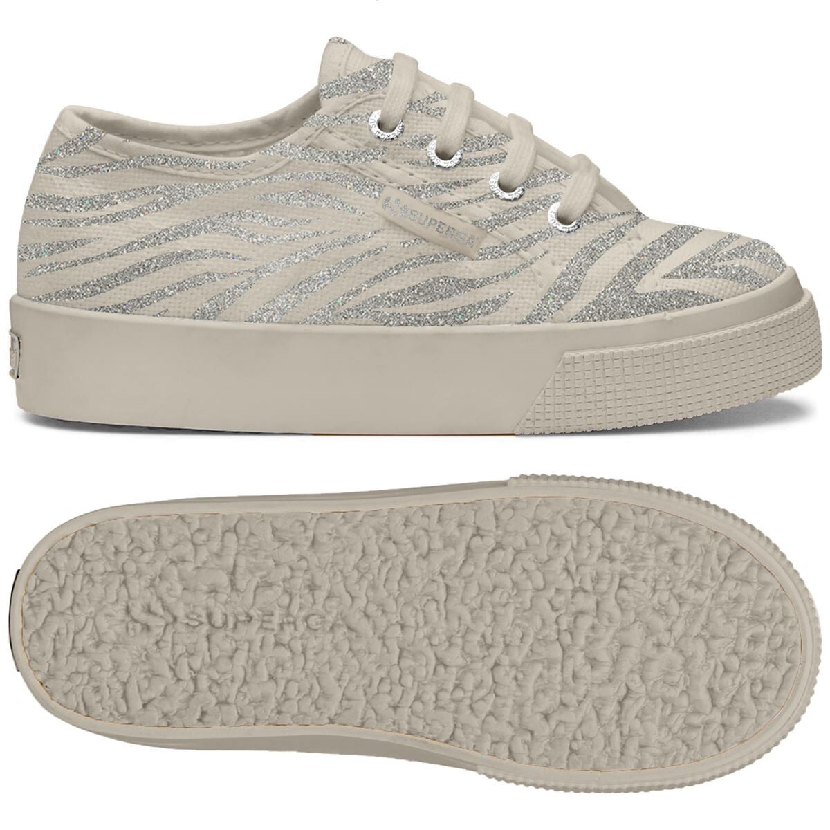 ZAPATILLAS UNISEX SUPERGA BLANCO 2730 - COTJGLITTERZEBRA - 1