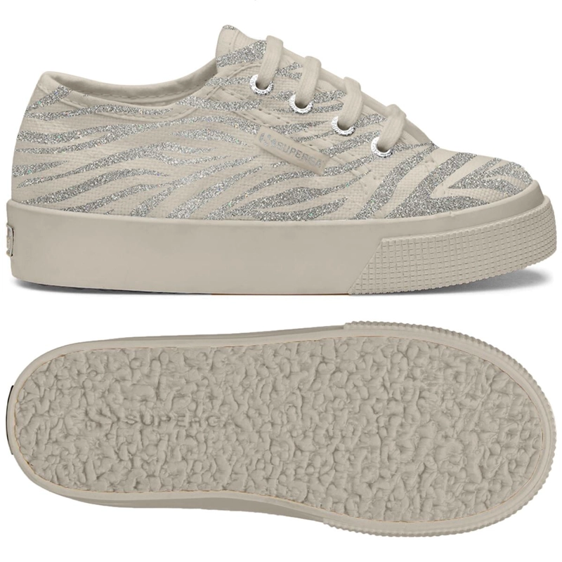 ZAPATILLAS UNISEX SUPERGA BLANCO 2730 - COTJGLITTERZEBRA - 1