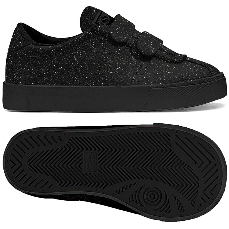 ZAPATILLAS UNISEX SUPERGA NEGRO 2843- CLUB S MICROGLITTERSTRAPJ - 1