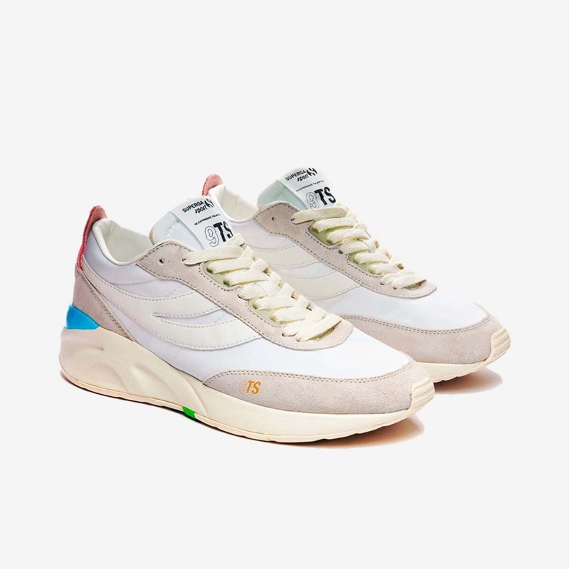 ZAPATILLAS MUJER SUPERGA URBANAS BLANCO S4115YWA61 4089 9TS WHITE TURQUOISE GREEN - 2