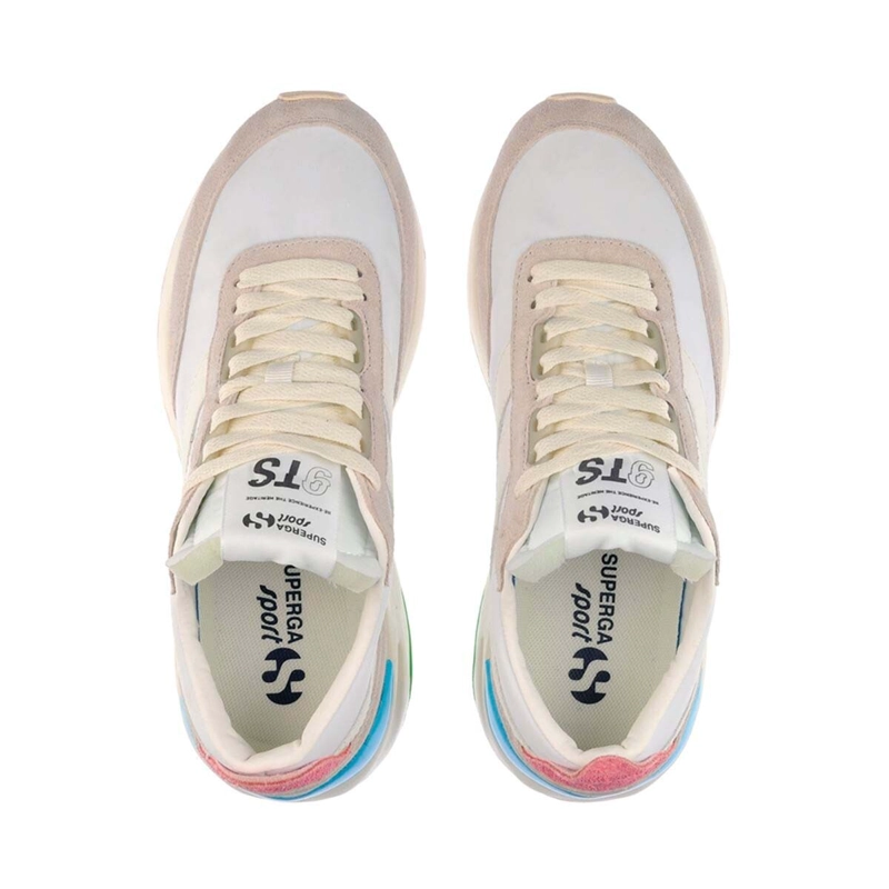 ZAPATILLAS MUJER SUPERGA URBANAS BLANCO S4115YWA61 4089 9TS WHITE TURQUOISE GREEN - 4