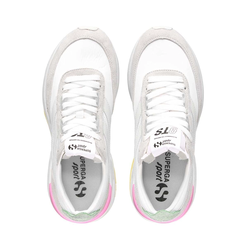 ZAPATILLAS MUJER SUPERGA URBANAS BLANCO S4115YWA60 4089 9TS WHITE PINK VIOLET BYE - 4