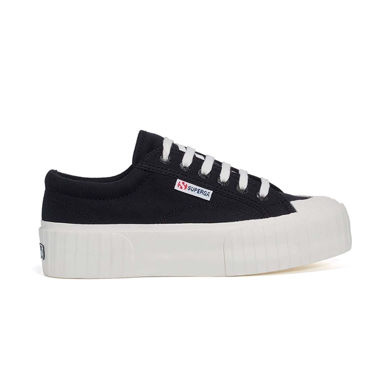 ZAPATILLAS MUJER SUPERGA URBANAS NEGRO S5111SWA6M 2631 STRIPE PLATFORM BLACK WHITE - 1