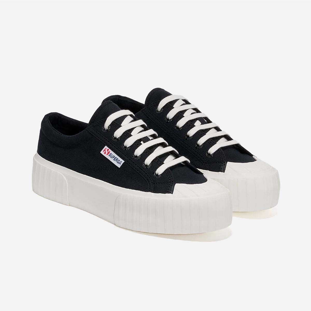 ZAPATILLAS MUJER SUPERGA URBANAS NEGRO S5111SWA6M 2631 STRIPE PLATFORM BLACK WHITE - 2