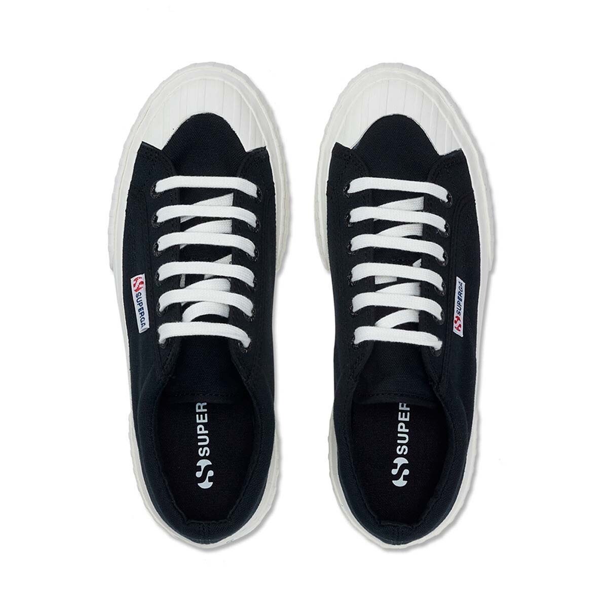 ZAPATILLAS MUJER SUPERGA URBANAS NEGRO S5111SWA6M 2631 STRIPE PLATFORM BLACK WHITE - 4
