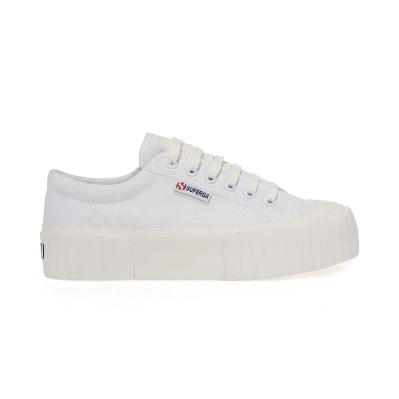 ZAPATILLAS MUJER SUPERGA URBANAS BLANCO S5111SWA6L 2631 STRIPE PLATFORM - 1