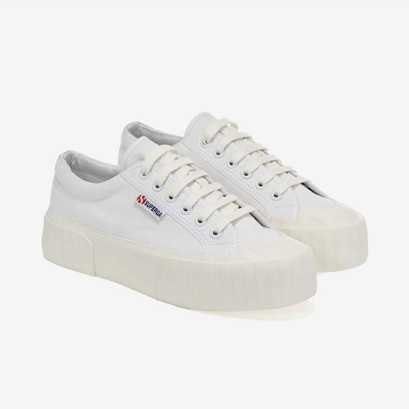 ZAPATILLAS MUJER SUPERGA URBANAS BLANCO S5111SWA6L 2631 STRIPE PLATFORM - 2