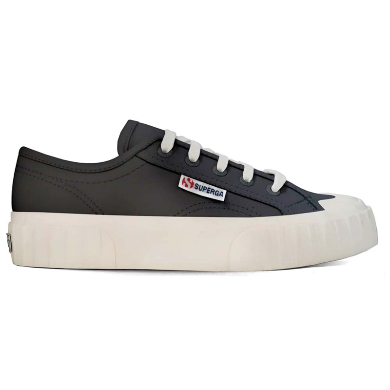 ZAPATILLAS UNISEX SUPERGA URBANAS NEGRO 2630 STRIPE VEGAN FAUX BLACK WHITE - 1