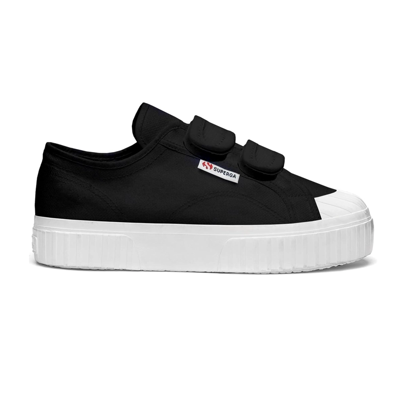 ZAPATILLA KIDS 2630 STRIPE STRAPS BLACK WHITE - 1