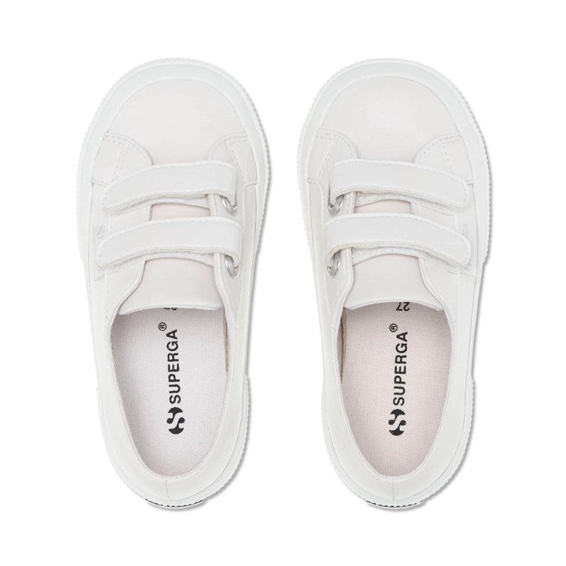 ZAPATILLA KIDS 2750 STRAP VEGAN FAUX LEATHER WHITE - 4