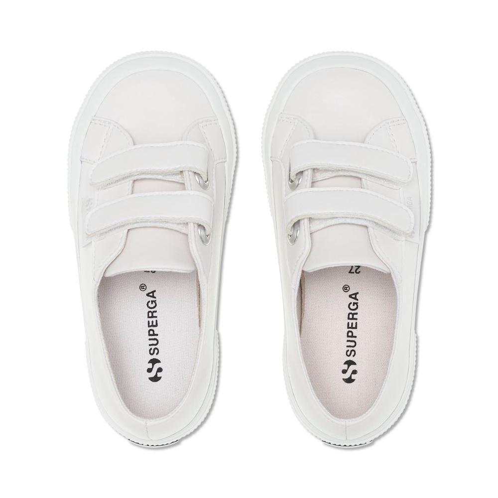 ZAPATILLA KIDS 2750 STRAP VEGAN FAUX LEATHER WHITE - 4