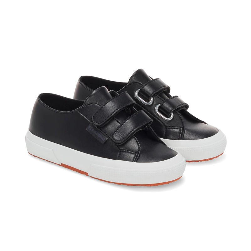 ZAPATILLA KIDS 2750 VEGAN FAUX LEATHER BLACK WHITE - 2