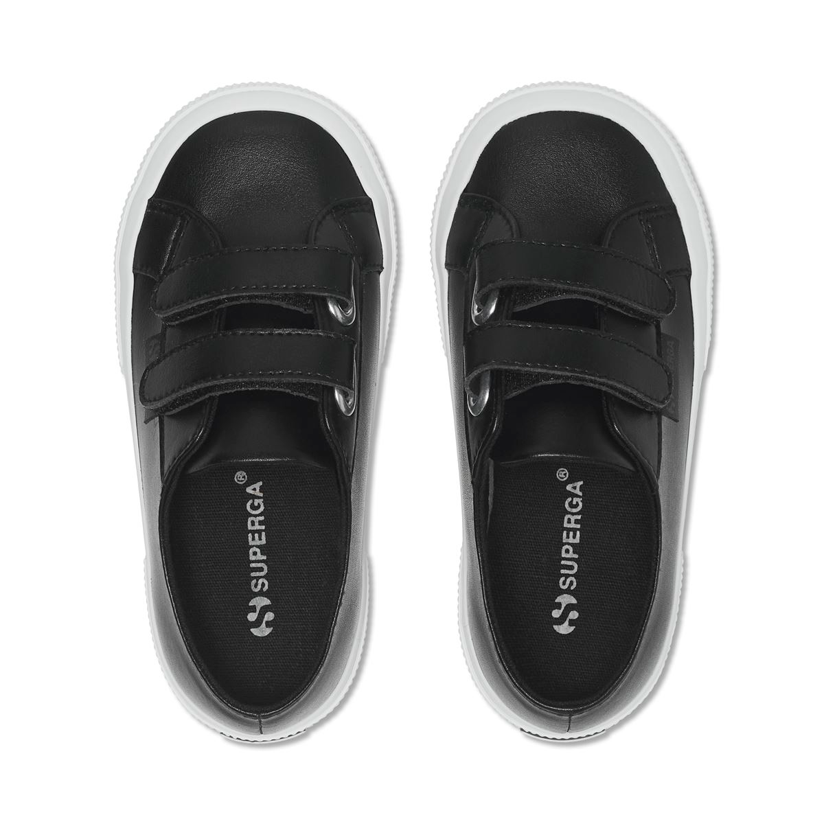 ZAPATILLA KIDS 2750 VEGAN FAUX LEATHER BLACK WHITE - 4
