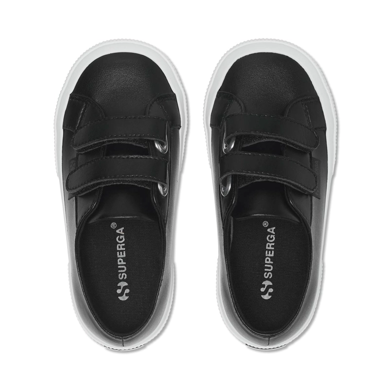 ZAPATILLA KIDS 2750 VEGAN FAUX LEATHER BLACK WHITE - 4