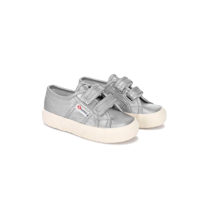ZAPATILLA KIDS 2750 STRAP METALLIC CANVAS GREY SILVER - 2