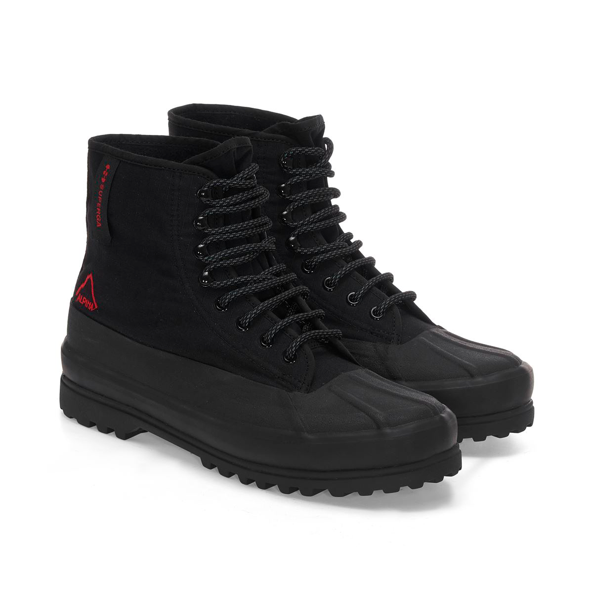ZAPATILLAS UNISEX SUPERGA URBANAS NEGRO 2481 ALPINA RIPSTOP BLACK RED - 2